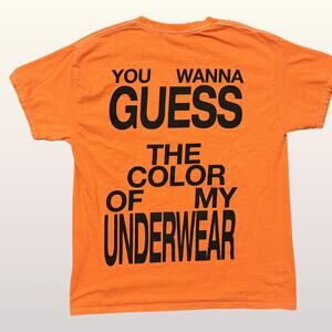 Charli XCX Guess Orange T-Shirt size Medium Urban Outfitters Underwear Brat